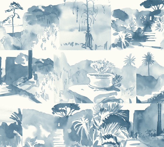 Панно Paint and Paper Library Tresco Abbey Gardens Blue Blood 0393AGBLUEB Панно Paint and Paper Library Tresco Abbey Gardens Blue Blood 0393AGBLUEB